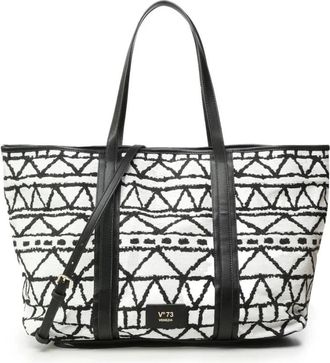 V&deg; 73 Beth Tote Bag - Dames - Shoppers - Zwart - ONE Size - Katoen - Tassen