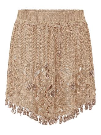 Paco Rabanne crochet skirt - Neutrals