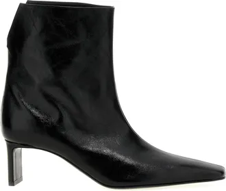 Khaite Black Calfskin Ankle Womens Boots