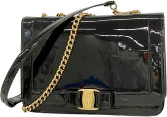 Ferragamo Pre-owned Shoulder Bags, female, Black, Size: ONE SIZE Pre-owned Shoulder Bag