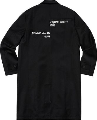 SUPREME FW18 X Comme des Garcons Shirt Wool Overcoat Black SUP-FW18-406