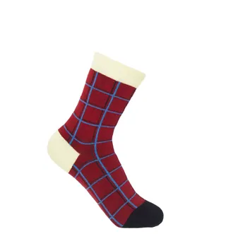 Peper Harow Grid Womens Socks - Burgundy