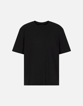 Emporio Armani Mens Branded Cotton T-shirt Black - Size: 40