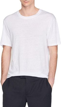 Sandro Certified linen T-shirt in White at Nordstrom, Size X-Large