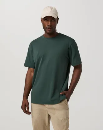 Vuori Clothing Short Sleeve Vuori Heavyweight T-Shirt - Relaxed Fit | Hemlock | XS, Size Extra Small
