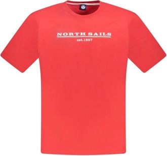 North Sails Rode Katoenen Heren T-Shirt - Heren - T-shirts - Rood - M - Katoen - Tops