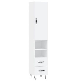 Berkfield Home Highboard White 34.5x34x180 cm Engineered Wood