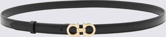 Ferragamo Black Leather Gancini Belt