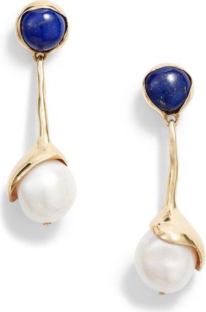 Faris Sappho Drop Earrings in Bronze /Lapis /Pearl at Nordstrom