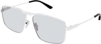 Balenciaga BB0418SK Asian Fit 004 Mens Sunglasses Silver Size 62
