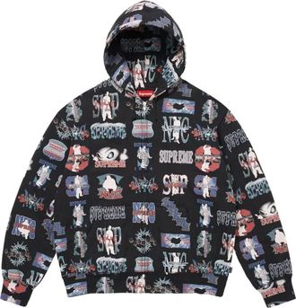 SUPREME SS26 Flash Zip Up Hooded Sweatshirt Black SUP-SS26-296-BLK
