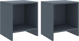 vidaXL Vidaxl - Mesitas De Noche 2 Uds Madera De Pino Gris Claro 35x30x40 Cm