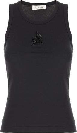 Lanvin Mouwloze Top - Dames - Tops zonder mouwen - Zwart - S - Tops