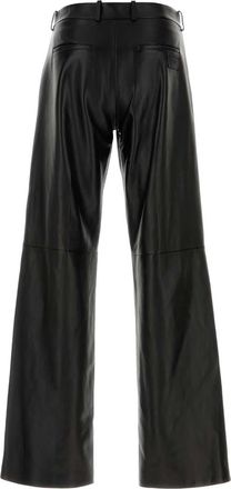 Fendi Mens Leather Trousers Black Lamb
