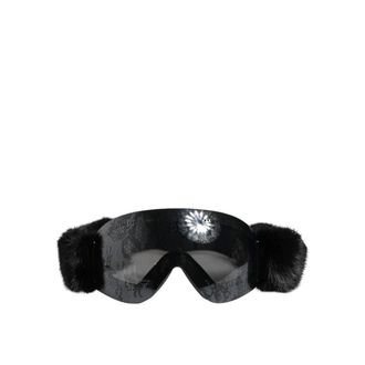 Dolce & Gabbana Kantpatroon Spiegelende Ski Goggles UV - Dames - Sport - Zwart - Maat: ONE Size