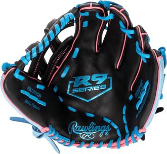 Rawlings R9 12.75 Baseball Glove - Regular In Black/blue/pink