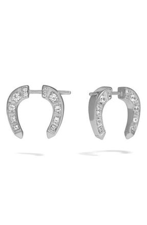 Awe Inspired White Sapphire Horseshoe Bypass Earrings in 925 Sterling Silver at Nordstrom
