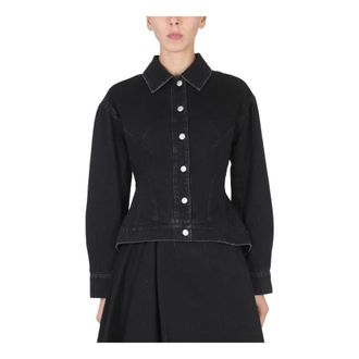 Alexander McQueen Hybrid Denim Jacket - Dames - Jassen - Zwart - Maat: XS Denim