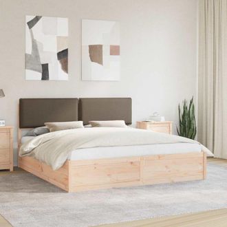 vidaXL vidaXL Letto con Testiera Rivestita Talpa 180 x 200 cm Pino massello