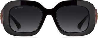 Etro 52mm Gradient Rectangular Sunglasses in Black/Dark Grey at Nordstrom