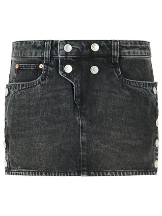 Isabel Marant Isabel Marant Ralma rok van gewassen zwart katoen