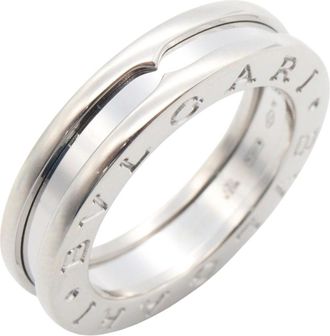 Bulgari Silver White Gold (18K) Band Ring (Pre-Owned)