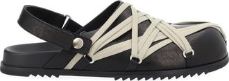 Rick Owens Megalace Leather Slingback Mules