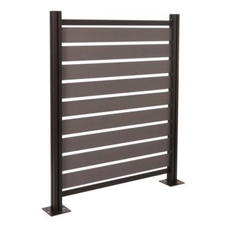 Hhg Hhg - Valla De Aluminio Para Papeleras 946, Elemento B&aacute;sico Revestimiento De Papeleras, Aspecto Madera Extensible 130x110x6cm, Gris