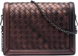 Bottega Veneta Pre-owned Cross Body Bags, female, Brown, Size: ONE SIZE Pre-owned Woven Crossbody Bag