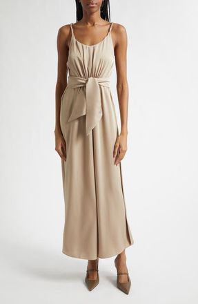 Emporio Armani Dune Crepe Midi Dress in Tan at Nordstrom, Size 12 Us