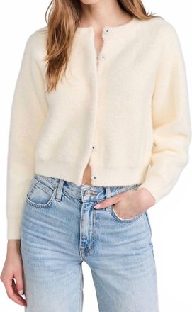 Line & Dot Kent Button Front Sweater In Cream
