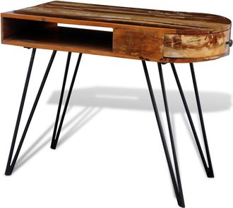 vidaXL Vidaxl - Escritorio De Madera Maciza Reciclada Con Patas De Hierro