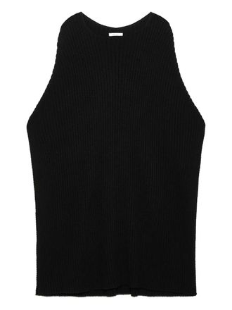 Maliparmi Ribgebreide top - Zwart