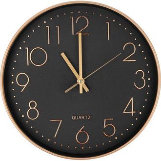OEM Reloj De Pared Moderno Silencioso De Cuarzo De 25 Cm, Redondo Con N&uacute;meros Grandes (oro Rosa)