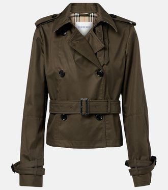 Burberry Trench corto in gabardine di cotone