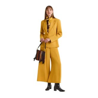 Maliparmi Wide Trousers, female, Yellow, Size: 2XS Sabl&egrave; Crepe Trousers
