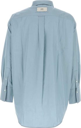 Ami Mens Bords Shirt Blue Cotton Sweater