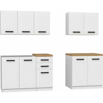 Topeshop Diaspro Cucina componibile + lineare completa l 200 cm 6 pezzi Piano di lavoro incluso mobili da cucina
