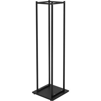 ML Design Estanteria Met&aacute;lica Para Le&ntilde;a 33 X 33 X 115 Cm Soporte Organizador De Madera Para Interior O Exterior, Le&ntilde;ero Negro Moderno Junto A Chimenea / Fogata 
