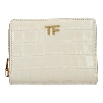 Tom Ford Leren portemonnee - Dames - Accessoires - Beige - Maat: ONE Size Zijde