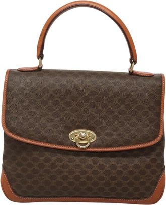 Celine Vintage Macadam Canvas Brown Canvas Handbag (Pre-Owned)