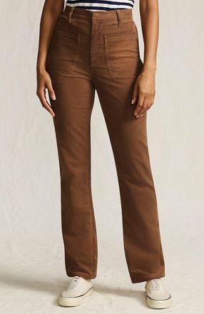 Lands End Corduroy High Rise Rail Straight Leg Pants in Maple Toffee at Nordstrom, Size 16Short