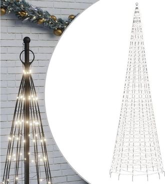 vidaXL Árbol de Navidad en asta de bandera 1534 LED blanco frío 500 cm vidaXL