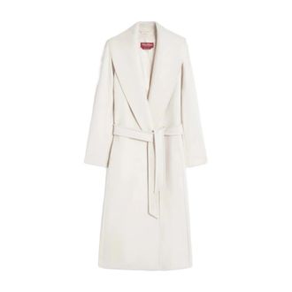Max Mara Belted Coats, female, Beige, Size: L Loriana Coat