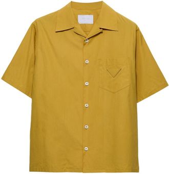 Prada Bowlingshirt met logopatch - Geel