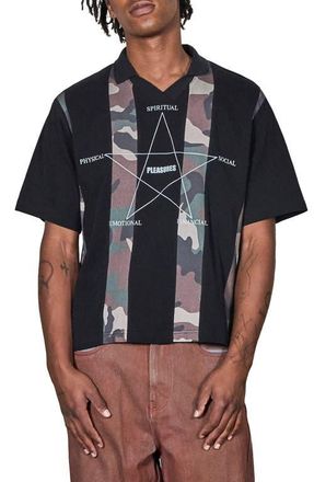 Pleasures Social Rugby Polo in Black at Nordstrom, Size X-Large