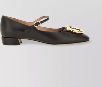 Ferragamo buckle detail gold-tone hardware ballerina shoes