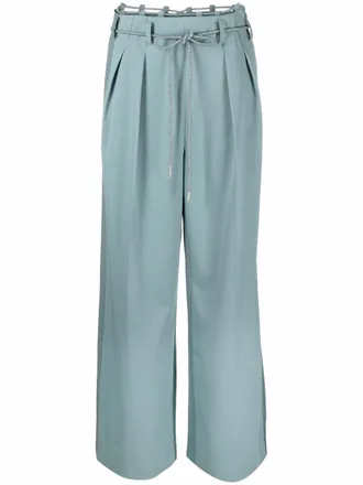 Andersson Bell rope detailing cropped trousers - women - Polyester/Rayon/Polyurethane - 32 - Blue