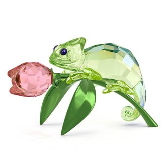 Swarovski Idyllia Chameleon and Tulip Figurine