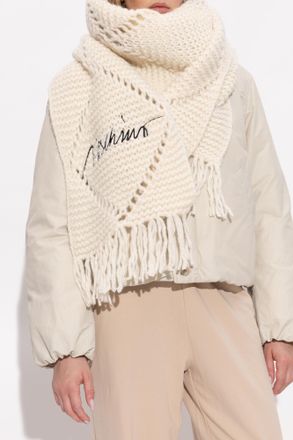 Moschino Scarf With Logo, Unisex, Cream